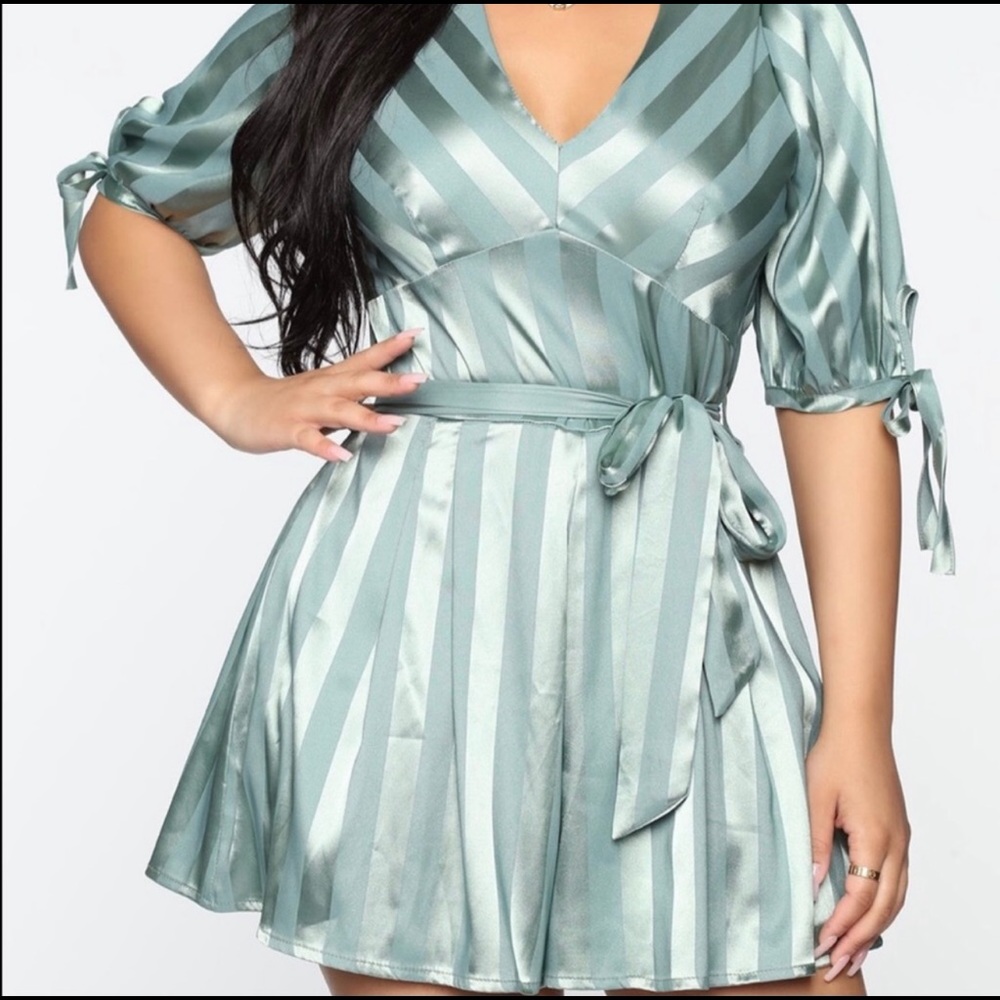Satin Romper Short Sleeve